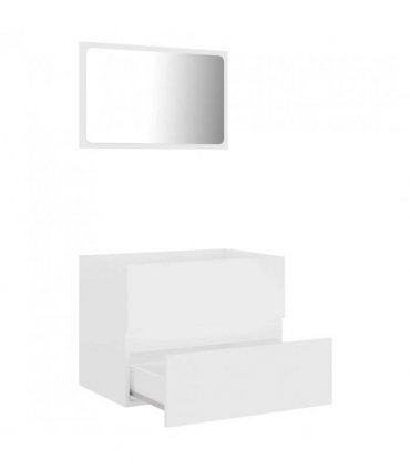 vidaXL 2 Piece Bathroom Furniture Set White Engineered Wood