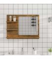 vidaXL Bathroom Mirror Smoked Oak 60x10.5x45 cm Engineered Wood
