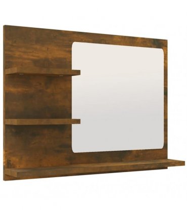 vidaXL Bathroom Mirror Smoked Oak 60x10.5x45 cm Engineered Wood