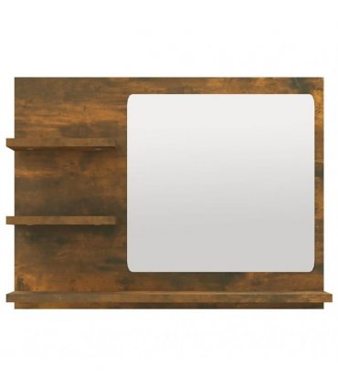 vidaXL Bathroom Mirror Smoked Oak 60x10.5x45 cm Engineered Wood
