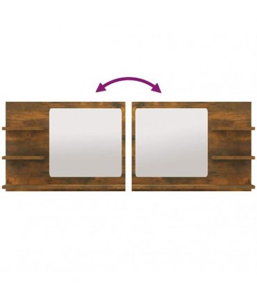 vidaXL Bathroom Mirror Smoked Oak 60x10.5x45 cm Engineered Wood