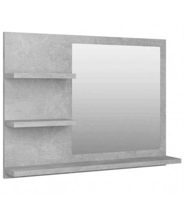 vidaXL Bathroom Mirror Concrete Grey 60x10.5x45 cm Engineered Wood
