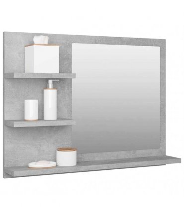vidaXL Bathroom Mirror Concrete Grey 60x10.5x45 cm Engineered Wood