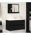 vidaXL Bathroom Mirror Black Oak 60x10.5x45 cm Engineered Wood
