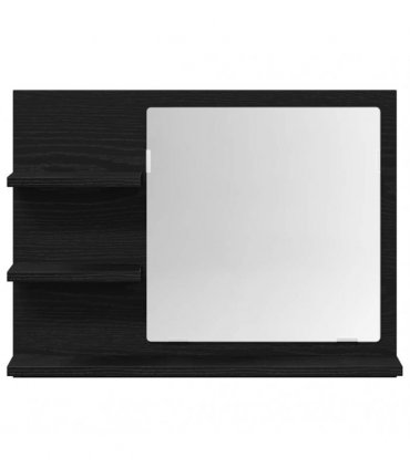 vidaXL Bathroom Mirror Black Oak 60x10.5x45 cm Engineered Wood