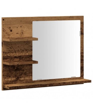 vidaXL Bathroom Mirror Cabinet Old Wood 60x10.5x45 cm