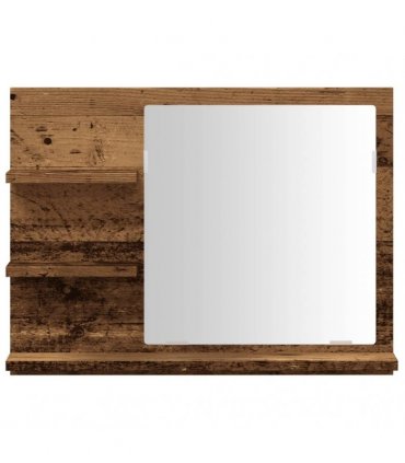 vidaXL Bathroom Mirror Cabinet Old Wood 60x10.5x45 cm