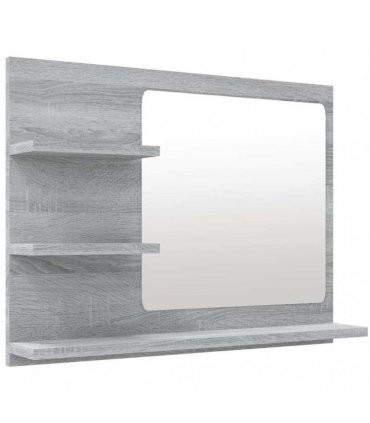 vidaXL Bathroom Mirror Grey Sonoma 60x10.5x45 cm Engineered Wood
