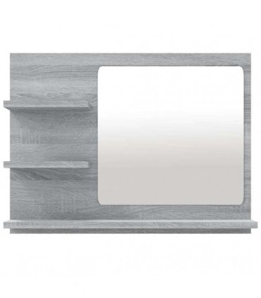vidaXL Bathroom Mirror Grey Sonoma 60x10.5x45 cm Engineered Wood