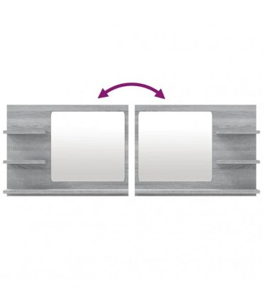 vidaXL Bathroom Mirror Grey Sonoma 60x10.5x45 cm Engineered Wood