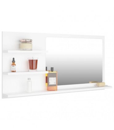 vidaXL Bathroom Mirror White 90x10.5x45 cm Engineered Wood