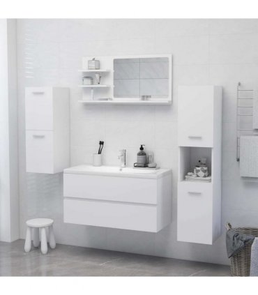vidaXL Bathroom Mirror White 90x10.5x45 cm Engineered Wood