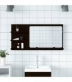 vidaXL Bathroom Mirror Cabinet Black Oak 90x11x45 cm Engineered Wood
