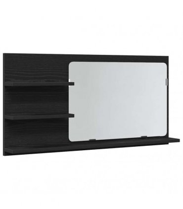 vidaXL Bathroom Mirror Cabinet Black Oak 90x11x45 cm Engineered Wood