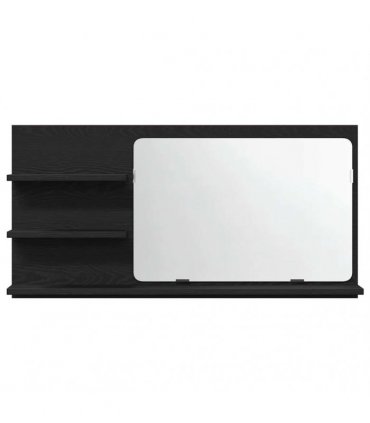 vidaXL Bathroom Mirror Cabinet Black Oak 90x11x45 cm Engineered Wood