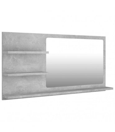 vidaXL Bathroom Mirror Concrete Grey 90x10.5x45 cm Engineered Wood