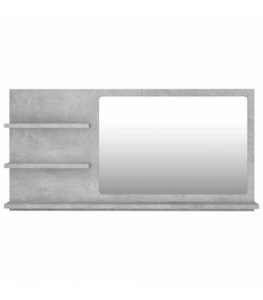 vidaXL Bathroom Mirror Concrete Grey 90x10.5x45 cm Engineered Wood