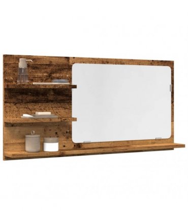 vidaXL Bathroom Mirror Cabinet Old Wood 90x11x45 cm Engineered Wood