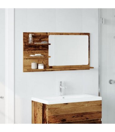 vidaXL Bathroom Mirror Cabinet Old Wood 90x11x45 cm Engineered Wood
