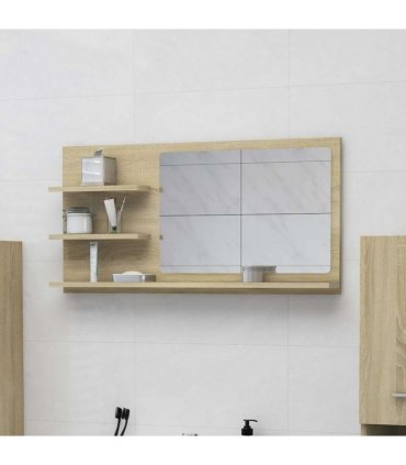 vidaXL Bathroom Mirror Sonoma Oak 90x10.5x45 cm Engineered Wood