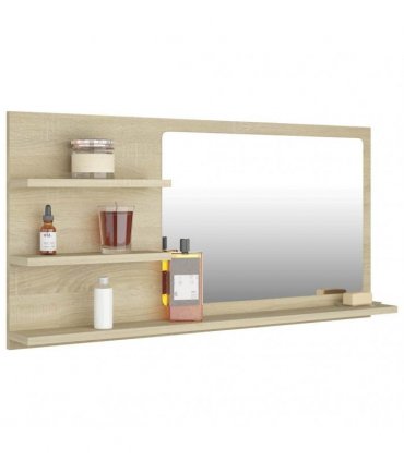 vidaXL Bathroom Mirror Sonoma Oak 90x10.5x45 cm Engineered Wood