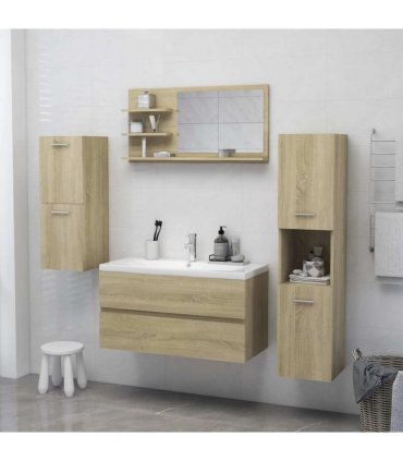 vidaXL Bathroom Mirror Sonoma Oak 90x10.5x45 cm Engineered Wood