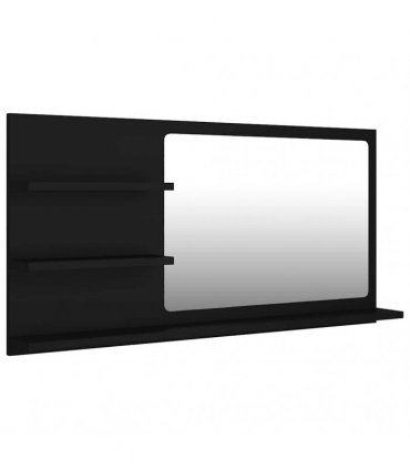 vidaXL Bathroom Mirror Black 90x10.5x45 cm Engineered Wood