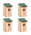 vidaXL Bird House | Wood with Green Roof | Solid Pine Wood | 12 x 12 x 22 cm — Size: 12x12x22 cm