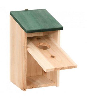 vidaXL Bird House | Wood with Green Roof | Solid Pine Wood | 12 x 12 x 22 cm — Size: 12x12x22 cm