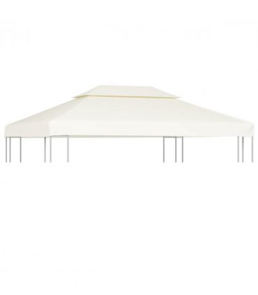 vidaXL Gazebo Cover Canopy Replacement 310 g / m² Cream White 3 x 4 m — Size: 4 x 3 m
