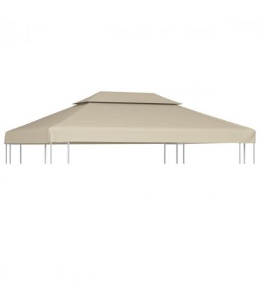 vidaXL Gazebo Cover Canopy Replacement 310 g / m² Beige 3 x 4 m — Size: 4 x 3 m