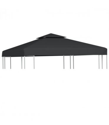 vidaXL Gazebo Canopy | Dark Grey | Polyester with PVC coating | 3x3m — Size: 3 x 3 m