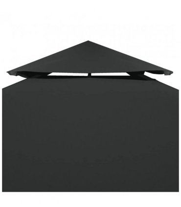 vidaXL Gazebo Canopy | Dark Grey | Polyester with PVC coating | 3x3m — Size: 3 x 3 m