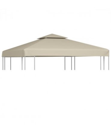 vidaXL Cover For Pavilion | Beige | Polyester with PVC coating | 3x3 metres — Size: 3 x 3 m