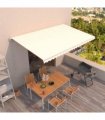 vidaXL Manual Retractable Awning 500x300 cm Cream — Size: 500 x 300 cm, Model: with white frame