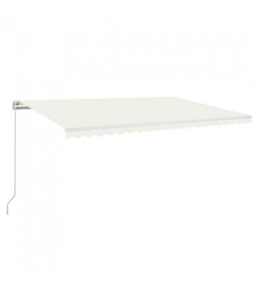 vidaXL Manual Retractable Awning 500x300 cm Cream — Size: 500 x 300 cm, Model: with white frame