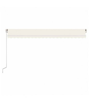 vidaXL Manual Retractable Awning 500x300 cm Cream — Size: 500 x 300 cm, Model: with white frame