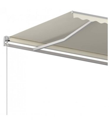 vidaXL Manual Retractable Awning 500x300 cm Cream — Size: 500 x 300 cm, Model: with white frame