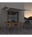 vidaXL Retractable Awning | Cream, White — Size: 500 x 300 cm, Model: with white frame