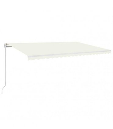 vidaXL Retractable Awning | Cream, White — Size: 500 x 300 cm, Model: with white frame