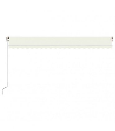 vidaXL Retractable Awning | Cream, White — Size: 500 x 300 cm, Model: with white frame