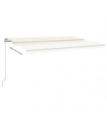 vidaXL Retractable Awning | Cream, White — Size: 500 x 300 cm, Model: with white frame