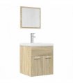 vidaXL 2 Piece Bathroom Furniture Set Sonoma Oak Engineered Wood — V0672024895