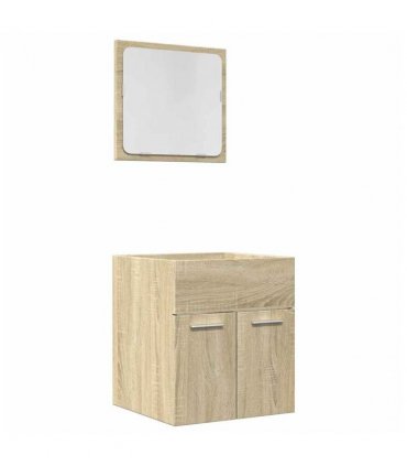 vidaXL 2 Piece Bathroom Furniture Set Sonoma Oak Engineered Wood — V0672024895