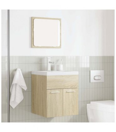 vidaXL 2 Piece Bathroom Furniture Set Sonoma Oak Engineered Wood — V0672024895