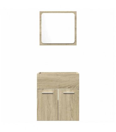 vidaXL 2 Piece Bathroom Furniture Set Sonoma Oak Engineered Wood — V0672024895
