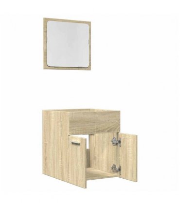 vidaXL 2 Piece Bathroom Furniture Set Sonoma Oak Engineered Wood — V0672024895