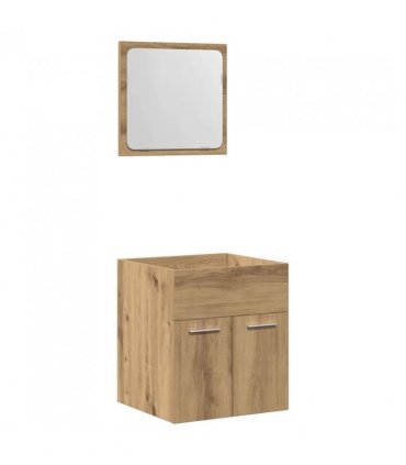 vidaXL 2 Piece Bathroom Furniture Set Artisan Oak Engineered Wood — V0672024897