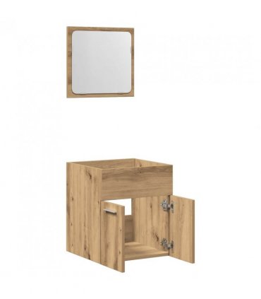vidaXL 2 Piece Bathroom Furniture Set Artisan Oak Engineered Wood — V0672024897