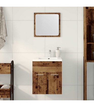vidaXL 2 Piece Bathroom Furniture Set Old Wood Engineered Wood — V0672024899